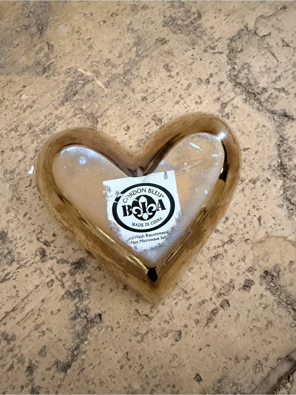 BIA Cordon Bleu Gold Heart Shaped Jewelry Trinket Holder